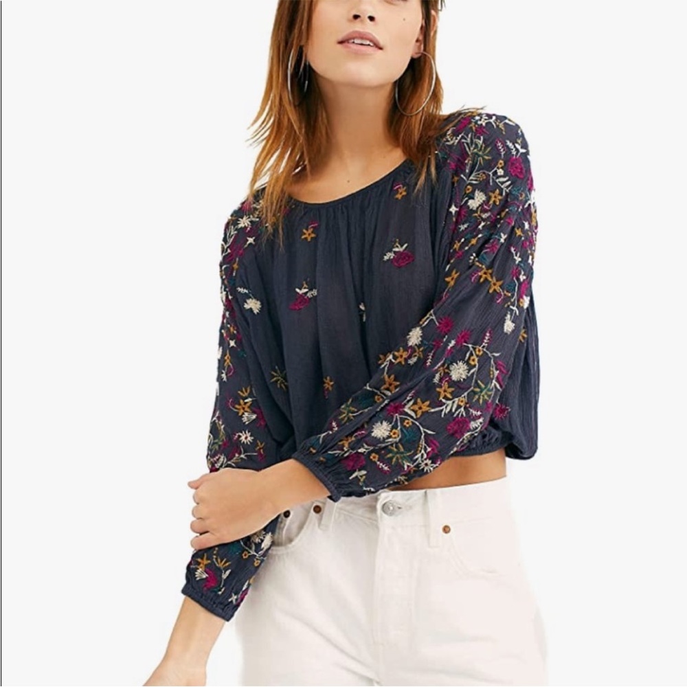 Free People | ‘Wild Flowers’ Embroidered Blouse
